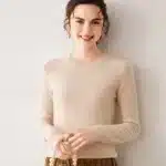 Women’s 100% Cashmere Sweater – Fall Winter Crew Neck Long Sleeve Pullover, Soft Knitted Top - Image 7