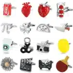 Clover Camera & Coffee Cup Cufflinks – French Shirt Brass Men’s Wedding Accessories