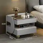 Nordic Smart Wireless Charging Nightstand | Luxury Solid Wood Bedside Table for Bedroom & Hotel - Image 4