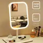 Rechargeable LED Vanity Mirror with 3 Color Dimmable Lights Touch Control Portable Makeup Mirror for Home and Travel - Image 5