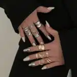 6Pcs Vintage Irregular Geometric Rings Set – Gold & Silver Open Rings for Women, Men, and Couples, Goth Punk Jewelry - Image 5