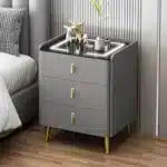 ModHomi Smart Nightstand Bedside Table | Wireless Charging, 3 Drawers, Fingerprint Lock & LED Cabinet - Bedroom Furniture - Image 6