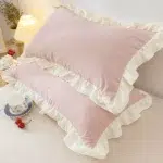 Princess Pillowcases with Ruffles | Comfortable Solid Color Pillow Covers for Adults & Kids – Multiple Sizes - Image 2