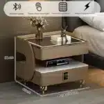 Nordic Smart Wireless Charging Nightstand | Luxury Solid Wood Bedside Table for Bedroom & Hotel - Image 5