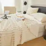 Soft Fluffy Throw Blanket for Bed 250GSM Warm Coral Fleece Striped Blanket for Winter Nap and Sleep - Image 4