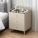 ModHomi Smart Nightstand Bedside Table | Wireless Charging, 3 Drawers, Fingerprint Lock & LED Cabinet - Bedroom Furniture - Image 4