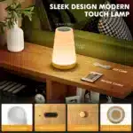 RGB LED Night Light with Remote Control | 13 Color Changing USB Rechargeable Touch Bedside Lamp - Image 4