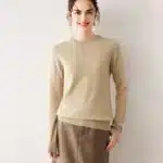 Women’s 100% Cashmere Sweater – Fall Winter Crew Neck Long Sleeve Pullover, Soft Knitted Top - Image 11