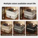 Floating LED Bedside Table Smart Nightstand with Wireless Charging Luxury Modern 2-Tier Storage Drawer Compact Bedroom Furniture