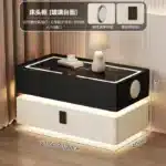 Nordic Decor Nightstand | LED Smart Storage Charging Speaker with 2 Drawers – Modern Pine Wood Bedside Table - Image 8