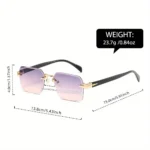 Classic Frameless Fashion Sunglasses – Unisex Trendy Rectangle Eyewear for Party, Holiday & Gifts - Image 3