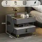 Nordic Smart Wireless Charging Nightstand | Luxury Solid Wood Bedside Table for Bedroom & Hotel - Image 10