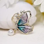 Dragonfly & Butterfly Rhinestone Brooch – Imitation Pearl Pin for Women, Girls, Party Jewelry - Image 7