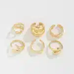 6Pcs Vintage Irregular Geometric Rings Set – Gold & Silver Open Rings for Women, Men, and Couples, Goth Punk Jewelry - Image 6