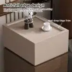 Modern Minimalist Nightstand | Solid Wood Luxury Finish Bedside Table with High-Quality Storage Cabinet & Organizer - Image 2