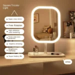 Rechargeable LED Vanity Mirror with 3 Color Dimmable Lights Touch Control Portable Makeup Mirror for Home and Travel - Image 2