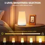 RGB LED Night Light with Remote Control | 13 Color Changing USB Rechargeable Touch Bedside Lamp - Image 5