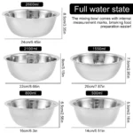 5-Piece Stainless Steel Mixing Bowl Set – Multipurpose Nesting Bowls for Baking, Salad, and Food Storage (2600ML Max, Space-Saving) - Image 2