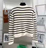 Women’s Stripe Knitted Cardigan – O-Neck Single Breasted Long Sleeve Crop Top, Casual Chic Sweater for Spring & Autumn - Image 6