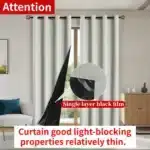 100% Blackout Curtain with Grommets for Bedroom and Living Room Solid Privacy Window Drapes - Image 6