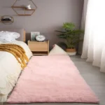 Pink Bedroom Carpet for Children’s Room | Soft, Fluffy Kids Bedside Rug for Living Room & Decor - Image 2
