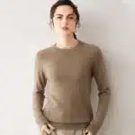 Women’s 100% Cashmere Sweater – Fall Winter Crew Neck Long Sleeve Pullover, Soft Knitted Top - Image 14