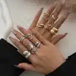 6Pcs Vintage Irregular Geometric Rings Set – Gold & Silver Open Rings for Women, Men, and Couples, Goth Punk Jewelry - Image 2