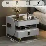 Nordic Smart Wireless Charging Nightstand | Luxury Solid Wood Bedside Table for Bedroom & Hotel - Image 7