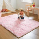 Pink Bedroom Carpet for Children’s Room | Soft, Fluffy Kids Bedside Rug for Living Room & Decor - Image 3