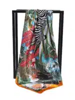 Luxury Square Silk Scarf – Women’s Satin Print Hijab, Shawl, Bandana, and Headband, 90x90cm - Image 5