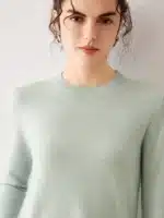 Women’s 100% Cashmere Sweater – Fall Winter Crew Neck Long Sleeve Pullover, Soft Knitted Top - Image 2