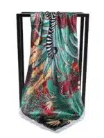 Luxury Square Silk Scarf – Women’s Satin Print Hijab, Shawl, Bandana, and Headband, 90x90cm - Image 4
