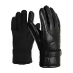 Touchscreen Leather Gloves – Winter Waterproof Windproof Fleece-Lined Outdoor Riding Gloves - Image 7