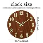 12 Inch Luminous Wooden Wall Clock Silent Non-Ticking Glow in Dark Nordic Wall Clock - Image 4