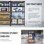 5 Tier Heavy Duty Metal Storage Shelving Unit 875KG Adjustable Galvanised Rack for Garage Workshop Shed Office - Image 3