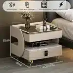 Nordic Smart Wireless Charging Nightstand | Luxury Solid Wood Bedside Table for Bedroom & Hotel - Image 8