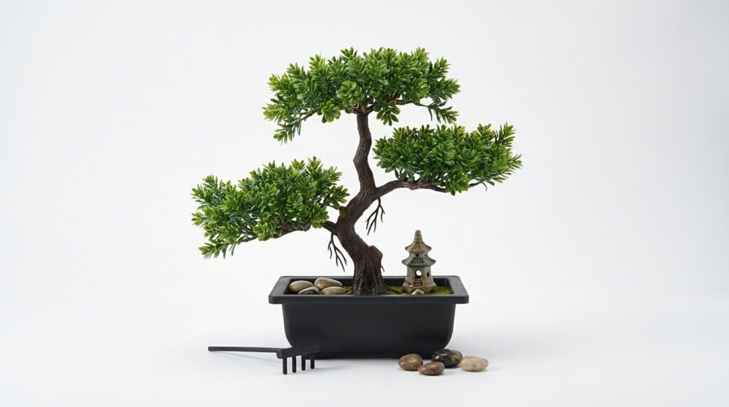 1pc artificial bonsai tree a zen garden accent artificial plant pp material black planter home office party decoration review