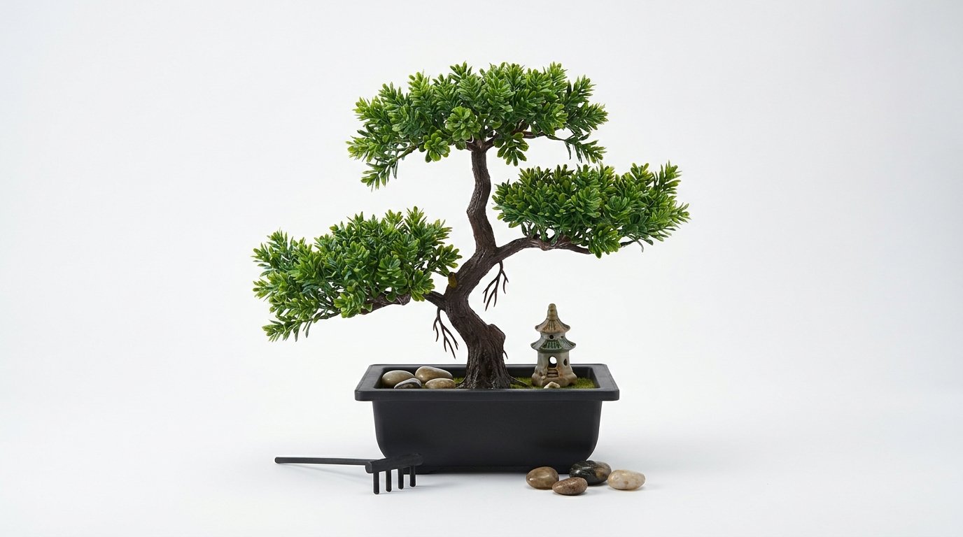 1pc artificial bonsai tree a zen garden accent artificial plant pp material black planter home office party decoration review