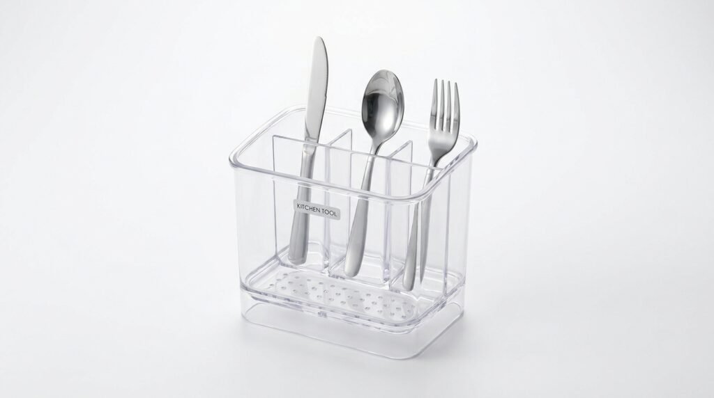 1pc cutlery storage holder plastic drainer drain containers drying rack tableware table knife spoon fork container kitchen tool review
