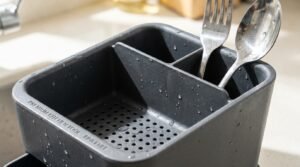 1pc cutlery storage holder plastic drainer drain containers drying rack tableware table knife spoon fork container kitchen tool review