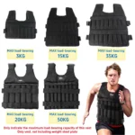 Running Weighted Vest 3/15/35kg 1-20/1-50KG Adjustable Workout Weight Vest Exercise Vest for Workout Strength Training Running