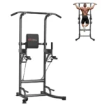 Power Tower Dip Station with Pull Up Bar - Adjustable Multi-Function Home Gym Equipment for Abdominal & Strength Training