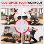 Adjustable Weight Bench with Resistance Bands - Folding Weight Bench for Full Body Home Workout, Quick Fold & Versatile - Image 5