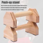 Wooden Push-Up Stand Bars - Non-Slip Parallettes Handles for Calisthenics, Strength Training & Home Fitness - Image 4