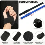 Weightlifting Wrist Straps - Adjustable Non-Slip Gym Fitness Lifting Straps with Wrist Support & Grip Band - Image 3