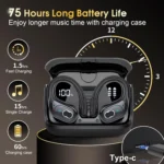 Wireless Earbuds Bluetooth 5.4 with Earhooks - 75H Playtime Sports Headphones for Workout, Waterproof - Image 6