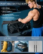 Ropeless Battle Ropes for Home Gym - Cordless Heavy Duty Weighted Exercise Equipment for Core Strength Training - Image 3