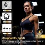 Wireless Earbuds Bluetooth 5.4 with Earhooks - 75H Playtime Sports Headphones for Workout, Waterproof - Image 2