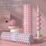 Three Piece Massage Set - Prick Ball, Massage Roller & Foam Roller Shaft for Full Body Relief