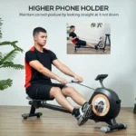 Folding Magnetic Rowing Machine with 16 Levels Quiet Resistance - Aluminium Slide Rail Rower for Home Gym Cardio - Image 4